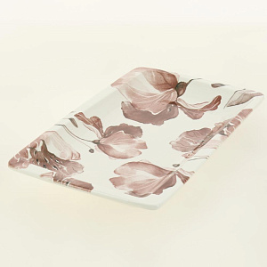 Блюдо сервировочное 30х18см LUCKY Маки прямоугольное (большое) керамика 000000000001208732