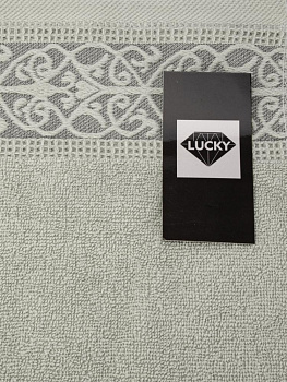 Полотенце махровое 30х60см LUCKY Вензельный бордюр светло-серый хлопок 100% 000000000001225086