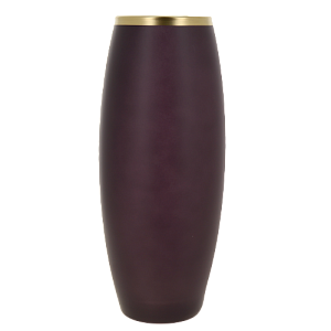 Ваза стеклянная бочка высотой 26 см, Тонировка Дикая слива, золотой ободок.7736/250/rt009 000000000001191043