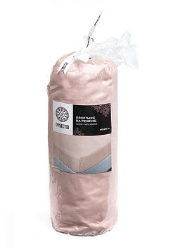 Проcтыня натяжная 200x200+25см DE'NASTIA розовый 100%хб сатин C010880 000000000001204406