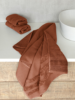 Полотенце 70x130см DE'NASTIA КРАФТ коралловый хлопок 100% 000000000001219510