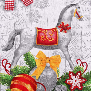 Полотенце 35х60см ДОЛЯНА Новогодние игрушки 100% хлопок 160г/м2 000000000001208903