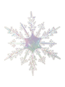 Декоративное украшение Снежинка на елку 10см перламутр пластик 000000000001228102