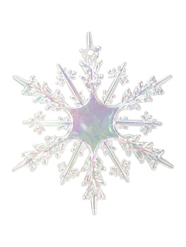 Декоративное украшение Снежинка на елку 10см перламутр пластик 000000000001228102