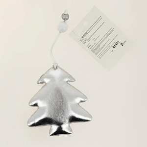 Новогоднее подвесное украшение Блестящая серебристая елка из полиуретана 8x1,5x9см 81431 000000000001201832