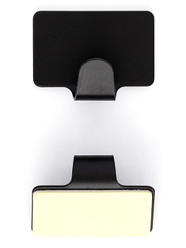 Набор крючков на липучке 2шт 2,5x4см DE'NASTIA черный матовый нержавеющая сталь 000000000001212659