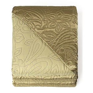 Покрывало 200х240см DE'NASTIA Палермо двустороннее атласное/матовое оливковое 100% полиэстер 000000000001206924