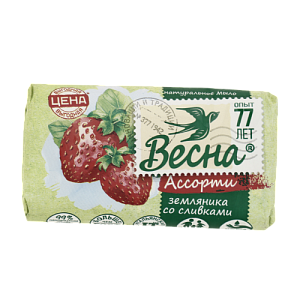 Мыло туалетное 90гр Весна Земляника со сливками 6090 000000000001202519