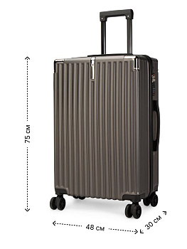 Чемодан на колесах L (48х30х75см) грани графит PC 000000000001226575