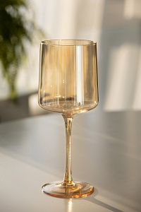 Бокал для вина 350мл LUCKY Янтарь медовый стекло 000000000001216183
