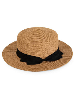 Шляпа 56-58см пляжная канотье песочный полиэстер 000000000001227476