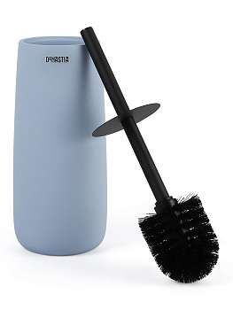 Щётка для унитаза с подставкой DE'NASTIA SOFT COLLECTION голубой полирезина 000000000001215865
