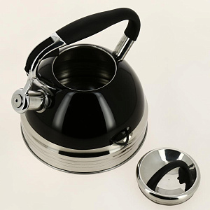 Чайник со свистком 3500мл GUTERWAHL нейлоновая ручка капсульное дно стенки корпуса 0,4мм дно 1,1мм подарочная упаковка нержавеющая сталь 126-18012 000000000001204050