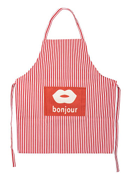 Фартук кухонный 76х62см Bonjour полоска красная хлопок/полиэстер 000000000001230214