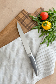 Нож разделочный 20см DE'NASTIA Wave line серый нержавеющая сталь/пластик 000000000001228017