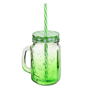 Кружка-банка 400мл цветная M020134/R030205 стекло 000000000001170137