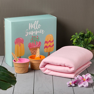 Подарочный набор LoveLife "Summer" (плед 150х130см розовый + формочки для мороженного) 4785069 000000000001200183