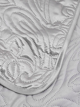 Покрывало 200х240см DE'NASTIA Палермо двустороннее атласное/матовое серое 100% полиэстер 000000000001206930