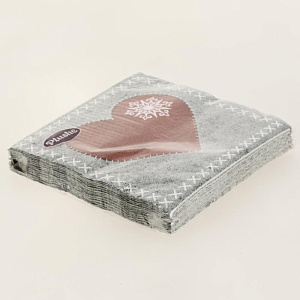 Салфетки бумажные 33 Plushe Фетровое Сердце двухслойные 15 листов 16016 000000000001202571