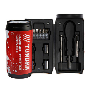 Набор инструментов 13 предметов TUNDRA Банка подарочный пластиковый кейс металл 000000000001211074