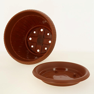 Горшок для цветов Таити D 230 mm с подставкой №5 терракотовый 4л ING41023FТР 000000000001194540