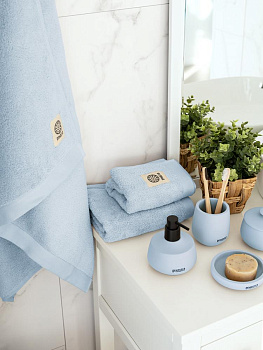 Полотенце 70х130см DE'NASTIA SOFT COLLECTION голубой хлопок-100% 000000000001216103