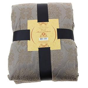 Плед DE'NASTIA 150х200см Жаккардовый 100%Полиэстер (бежевый, серый, коричневый) T110007 000000000001100821