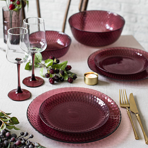 ИДИЛЛИЯ Набор столовой посуды 19 предметов LUMINARC лилак стекло 000000000001218630