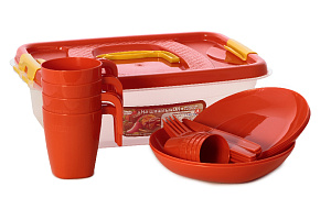 Набор На шашлычОК 4 персоны пластик оранжевый П2409 000000000001197376
