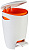 Урна с крышкой с педалью 5л бело-оранжевая 20х23х30см пластик PRIMANOVA M-E04-08 000000000001201682