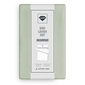 Комплект постельного белья 2сп 50х70см-2шт LUCKY фисташковый страйп-сатин хлопок 000000000001218124