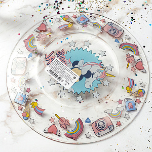 СИМПАТИЯ МИННИ И ЕДИНОРОГ Тарелка десертная 19,6см ОСЗ стекло 000000000001205455