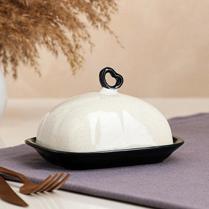 Масленка 15,5см КРР Графит лайт белый керамика 000000000001210830