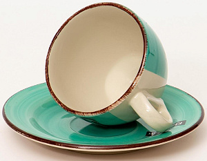 Пара чайная 220мл/блюдце ELRINGTON АЭРОГРАФ Изумруд керамика 000000000001200772