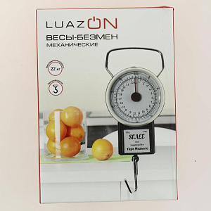 Безмен LUAZON HOME до22кг цена деления 250г механический черный металл 000000000001186371