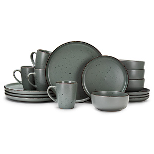 Набор посуды 16 предметов SELENA GREY (обеденная 26,5см-4шт, десертная 20см-4шт, салатник 15см-4шт, кружка 400мл-4шт) керамика 000000000001218568