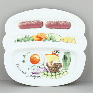 Блюдо для сосисок 20,5х19см LARANGE Веселый завтрак на корабле фарфор 000000000001204441