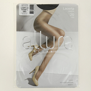 Колготки женские 20ден р.3 ALLURE Лацерта Неро Классические тонкие колготки для теплого сезона с усиленной верхней частью и укрепленным мыском 000000000001204901