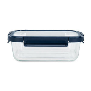 Контейнер 1,5л 23х17,5х7,6см прямоугольный синяя крышка боросиликатное стекло 000000000001220358