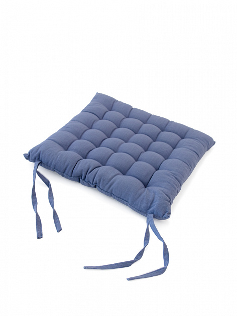 Подушка на стул 40x40см DE'NASTIA голубая ткань верха 100% хлопок 000000000001199503