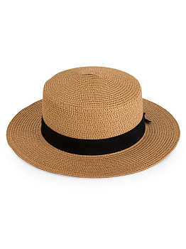 Шляпа 56-58см пляжная канотье песочный полиэстер 000000000001227476