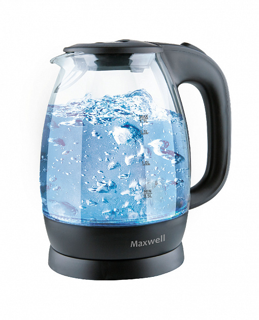 Чайник Maxwell стекло, мощность 2200Вт, объем  1,7л, индикатор уровня воды, длина сетевого шнура 75 см, MW-1083 000000000001193153