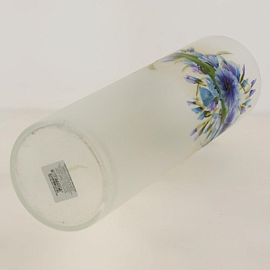 Ваза стеклянная с ручным рисунком, дизайн Danuta Kotova,широкий цилиндр  высотой 40 см, ручной рисунок по матированной поверхности. 000000000001191022