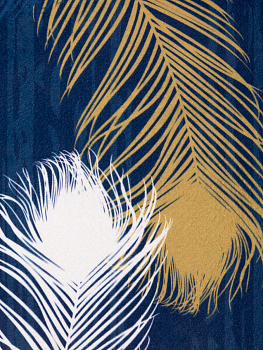 Коврик придверный 50х80см LUCKY перья синий/белый полиэстер 000000000001211919