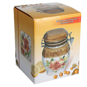 Банка для сыпучих продуктов Розы Коралл, 800мл 000000000001109203