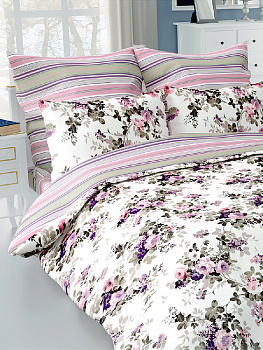 Комплект постельного белья 2-спальный LUCKY Флора 2наволочки 50х70см сатин 100% хлопок 000000000001169065