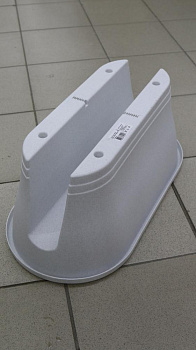 Кашпо на перила 60х30х24см 18л Белый мрамор пластик 000000000001194523