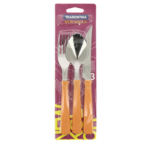 Набор столовых приборов 3 предмета TRAMONTINA оранжевый нержавеющая сталь 000000000001205498