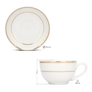 Набор чайный 12 предметов Анжелика с золотом фарфор 000000000001219764