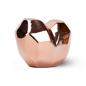 Фигура декоративная 10,5см Сердце золото/серебро керамика 000000000001210784